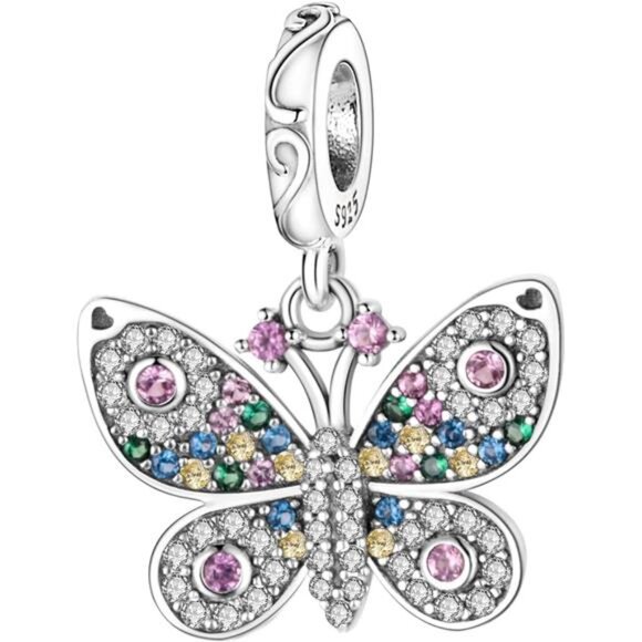 S925 Sterling Silver Charms for Bracelets and Necklaces Airplane Passport - Picture 1 of 6